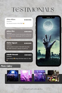 a phone with the words testimonials on it